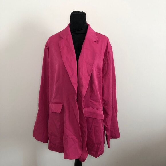 Cider Womens Fuchsia Long Sleeve Blazer‎ Jacket Business Casual Size 2XL NWT - Picture 1 of 6